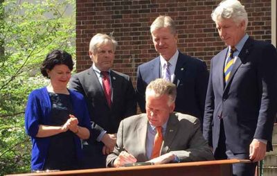 Signing of HB 2217, my bill to protect victims of sexual violence and human trafficking, with Governor of Virginia Terry McAuliffe, Attorney General Mark Herring, Secretary of Public Safety Brian Moran, and Senator Barbara Favola. 